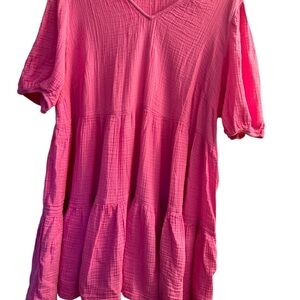 Bubble gum pink baby doll dress